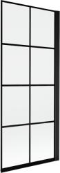 Mexen Mist 1-szárnyú jobb oldali fürdőkád paraván 80 x 150 cm, fekete rács, fekete - 8A9-080-001-70-77-P (8A9-080-001-70-77-P)