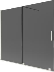 Mexen Velar 2 szárnyú, tolóajtós kádparaván 180 x 150 cm, grafit, matt nikkel - 896-180-000-41-97 (896-180-000-41-97)