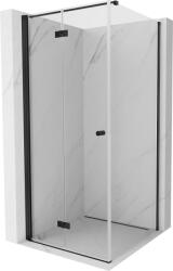 Mexen Mist-F összecsukható bal oldali zuhanykabin 75 x 75 cm, átlátszó, fekete - 8A6T-075-075-70-00-L (8A6T-075-075-70-00-L)