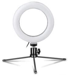 Platinet LED videófény vlogoláshoz, tripod állvánnyal, 16cm (PMRL6) (PMRL6)