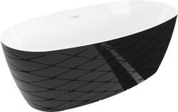 Mexen Olea szabadon álló kád minta 170 x 80 cm, fehér/fekete, fehér túlfolyó - 52821708075-20 (52821708075-20)