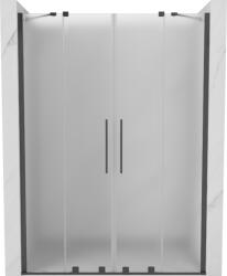 Mexen Velar Duo tolóajtós zuhanyfal 140 cm, homályos, szálcsiszolt gun gray - 871-140-000-32-66 (871-140-000-32-66)
