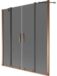 Mexen Velar Duo kétszárnyú kádparaván, 150 x 150 cm, grafit, rózsaarany - 896-150-000-42-60 (896-150-000-42-60)