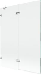 Mexen Lunar 2-szárnyú bal fürdőszobai paraván, 130 x 150 cm, átlátszó, króm - 897-130-100-01-00-L (897-130-100-01-00-L)