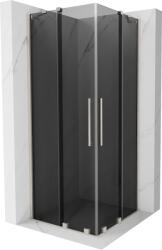 Mexen Velar Duo tolóajtós zuhanykabin 100 x 100 cm, grafit, szálcsiszolt nikkel - 871-100-100-42-97 (871-100-100-42-97)