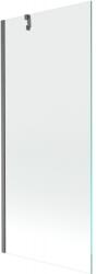 Mexen Next 1-szárnyú kádparaván 80 x 150 cm, átlátszó, gun gray kefe hatású - 895-080-000-00-00-66 (895-080-000-00-00-66)