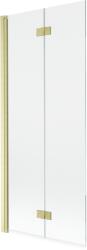 Mexen Mist 2-lemezes bal oldali kádparaván, 80 x 150 cm, áttetsző, arany szálcsiszolt - 8A9-080-002-55-00-L (8A9-080-002-55-00-L)