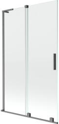 Mexen Velar L 2-szárnyú, eltolható zuhanyfal 110 x 150 cm, átlátszó, gun gray kefélt - 896-110-003-01-66 (896-110-003-01-66)