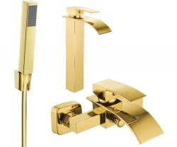 Mexen Aries R77 fürdőkád szett, arany - 744813R77-50 (744813R77-50)