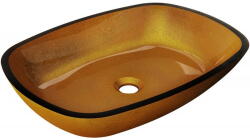 Mexen Araks üveg mosdókagyló 54 x 39 cm, arany - 24155450 (24155450)