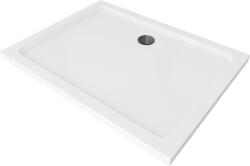 Mexen Flat slim téglalap alakú zuhanytálca 130 x 80 cm, fehér, fekete szifon - 40108013B (40108013B)