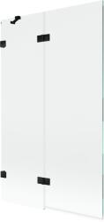 Mexen Lunar 2 szárnyas bal oldali kádparaván 110 x 150 cm, átlátszó, fekete - 897-110-100-70-00-L (897-110-100-70-00-L)