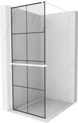 Mexen Kioto+ Zuhanyfal polccal Walk-in 70 x 200 cm, fekete rács, fehér - 800-070-121-20-77 (800-070-121-20-77)