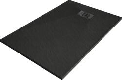 Mexen Hugo téglalap alakú SMC zuhanytálca 100 x 70 cm, fekete, fekete takaróelem - 42707010-B (42707010-B)