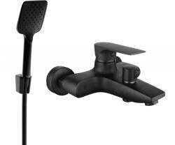 Mexen Axel R62 fürdőkád csaptelep zuhanyszettel, fekete - 7383R62-70 (7383R62-70)