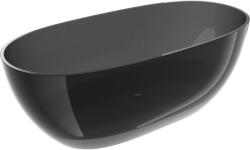 Mexen Pure fekete szabadon álló átlátszó kád 170 x 80 cm, króm lefolyó - 58071708013 (58071708013)