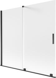 Mexen Velar kétszárnyú toló kádparaván 170 x 150 cm, jégvirágos, fekete - 896-170-000-31-70 (896-170-000-31-70)