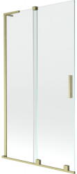 Mexen Velar L 2-szárnyú toló fürdőszobai paraván 100 x 150 cm, átlátszó, arany kefélt - 896-100-003-01-55 (896-100-003-01-55)