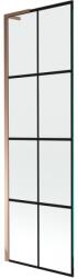 Mexen Next L fürdőkád paraván 1-szárnyú 60 x 150 cm, fekete rács, rózsaarany - 895-060-000-03-77-60 (895-060-000-03-77-60)