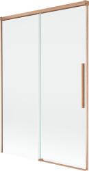 Mexen Rox 2-szárnyas, 120 x 150 cm-es, átlátszó, kefélt réz toló fürdőkád paraván - 8C9-120-001-65-00 (8C9-120-001-65-00)