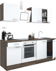 Leziter Yorki 210 Konyhablokk Yorki Tölgy Korpusz - Selyemfényű Fehér Fronttal Alsó Sütős Elemmel