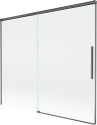 Mexen Rox kétszárnyú, toló fürdőszobai paraván 180 x 150 cm, átlátszó, gun gray kefélt felület - 8C9-180-001-66-00 (8C9-180-001-66-00)