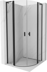Mexen Mist L félköríves, nyíló zuhanykabin 80 x 80 cm, átlátszó, fekete - 8A32L-080-080-70-00 (8A32L-080-080-70-00)