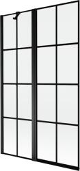 Mexen Mist 2-szárnyú bal oldali zuhanyfal 110 x 150 cm, fekete rács, fekete - 8A9-110-011-70-77-L (8A9-110-011-70-77-L)