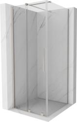 Mexen Velar toló zuhanykabin 100 x 100 cm, átlátszó, szálcsiszolt nikkel - 871-100-100-01-97 (871-100-100-01-97)