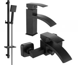 Mexen Libra DQ45 fürdőkád készlet, fekete - 745103DQ45-70 (745103DQ45-70)