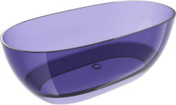 Mexen Pure sötét pala kék szabadon álló, átlátszó kád 170 x 80 cm, króm lefolyó - 58071708010 (58071708010)