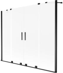 Mexen Velar Duo kádparaván 2 szárnyú tolóajtós 170 x 150 cm, zúzott üveg, fekete - 896-170-000-32-70 (896-170-000-32-70)