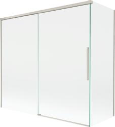 Mexen Rox 2-szárnyú kádparaván, 160 + 80 x 150 cm, átlátszó, szálcsiszolt nikkel - 8C9-160-080-97-00 (8C9-160-080-97-00)