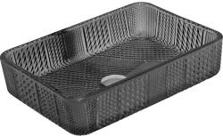 Mexen Akra 46 x 33 cm-es fekete üvegből készült pultra ültethető mosdókagyló - 24024670 (24024670)