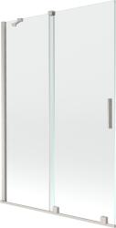 Mexen Velar fürdőszobai kétszárnyas tolóajtó 120 x 150 cm, átlátszó, szálcsiszolt nikkel - 896-120-000-01-97 (896-120-000-01-97)