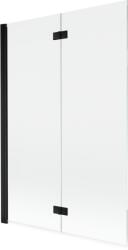 Mexen Mist 2 szárnyú bal oldali kádparaván 120 x 150 cm, átlátszó, fekete - 8A9-120-002-70-00-L (8A9-120-002-70-00-L)