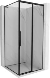Mexen Rox L jobbos tolóajtós zuhanykabin, 100 x 100 cm, fekete keret, fekete - 8C2L-100-100-70-70-P (8C2L-100-100-70-70-P)