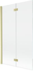 Mexen Mist 2-szárnyas baloldali fürdőkád paraván 110 x 150 cm, áttetsző, arany szálcsiszolt - 8A9-110-002-55-00-L (8A9-110-002-55-00-L)