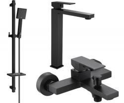 Mexen Uno DQ45 fürdőkád csomag, fekete - 71413DQ45-70 (71413DQ45-70)