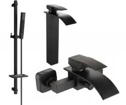 Mexen Aries DQ77 fürdőkád szett, fekete - 744813DQ77-70 (744813DQ77-70)