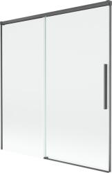 Mexen Rox 2 szárnyas, eltolható fürdőkád paraván 150 x 150 cm, átlátszó, gun gray kefe - 8C9-150-001-66-00 (8C9-150-001-66-00)