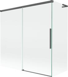 Mexen Rox L kádparaván 2 szárnyas tolóajtós 160 + 70 x 150 cm, átlátszó, gun gray csiszolt - 8C9L-160-070-66-00 (8C9L-160-070-66-00)