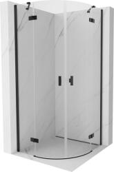Mexen Mist félköríves zuhanykabin nyíló ajtóval 70 x 70 cm, átlátszó, fekete - 8A33-070-070-70-00 (8A33-070-070-70-00)