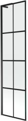 Mexen Next L 1 szárnyú fürdőkád paraván, 50 x 150 cm, fekete rács, fekete - 895-050-000-03-77-70 (895-050-000-03-77-70)