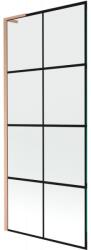 Mexen Next L egyajtós fürdőkád paraván 80 x 150 cm, fekete rács, matt réz - 895-080-000-03-77-65 (895-080-000-03-77-65)