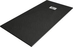 Mexen Hugo négyszögletes SMC zuhanytálca 170 x 80 cm, fekete, inox burkolat - 42708017-X (42708017-X)