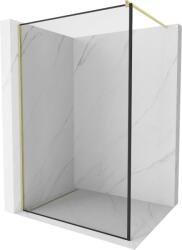 Mexen Kioto Walk-in zuhanyfal 100 x 200 cm, fekete kerettel 8 mm, arany kefefelület - 800-100-101-55-70 (800-100-101-55-70)