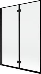 Mexen Mist 2 szárnyú bal oldali fürdőszobai paraván 130 x 150 cm, fekete keret, fekete - 8A9-130-002-70-70-L (8A9-130-002-70-70-L)