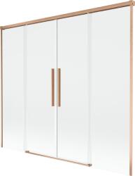 Mexen Rox 2 szárnyas toló fürdőszoba paraván 190 x 150 cm, átlátszó, kefe-műanyag - 8C9-190-002-65-00 (8C9-190-002-65-00)