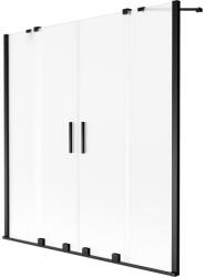 Mexen Velar Duo 2-szárnyú eltolható fürdőkádparaván 150 x 150 cm, deres, fekete - 896-150-000-32-70 (896-150-000-32-70)